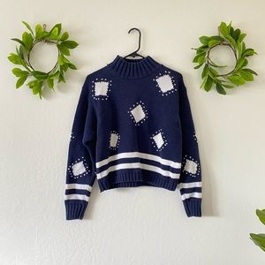 Vintage Liz Sport Crop Knit Sweater